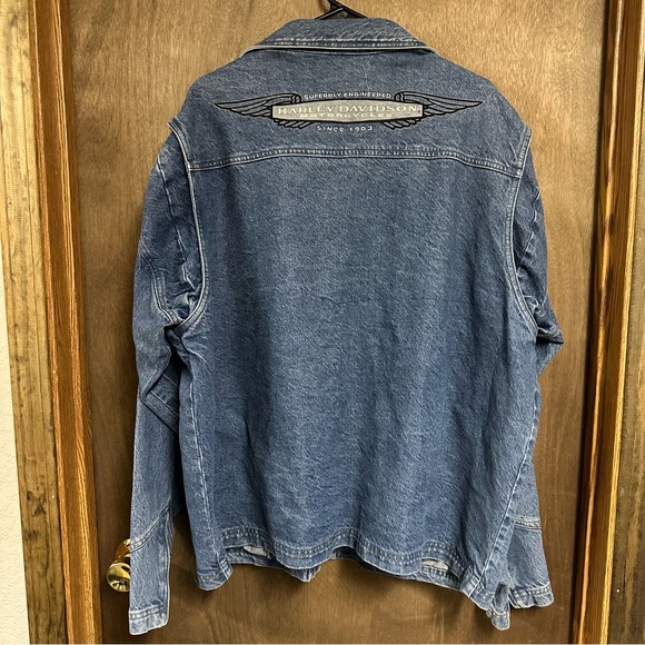 Harley Davidson Denim Button Down Jacket Extra Large